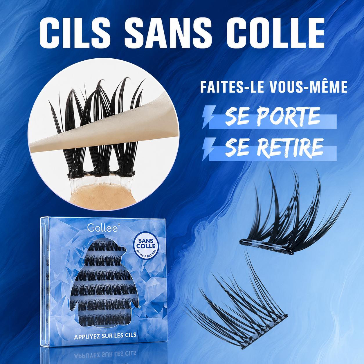 Cils DIY Clusters Gollee Sans Colle – Pose Facile à la Maison