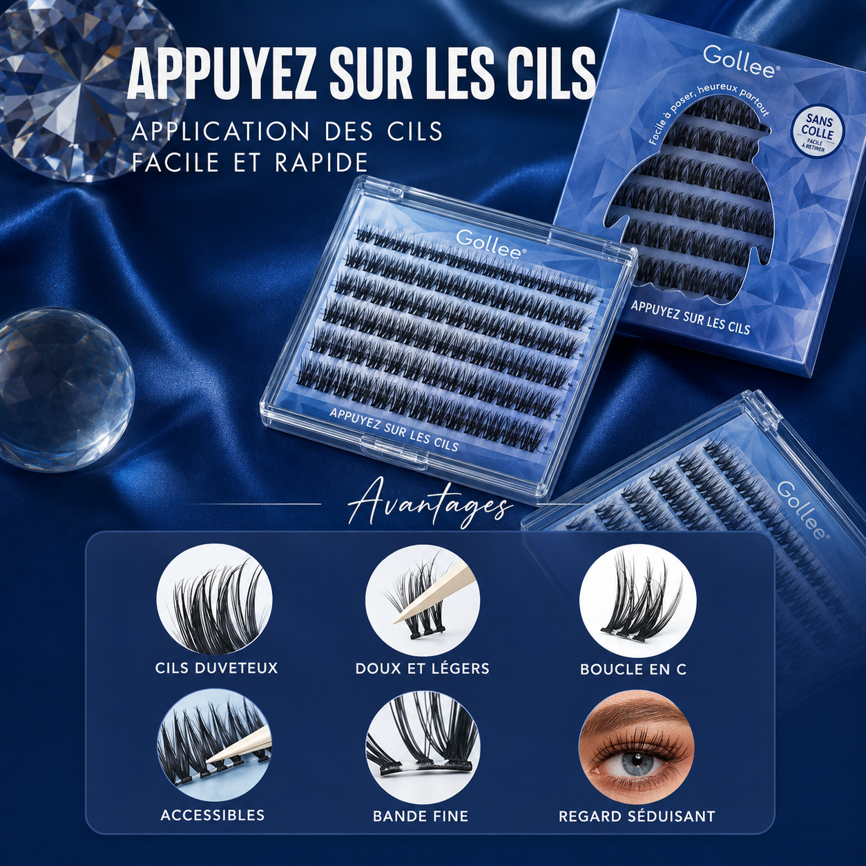 Cils DIY Clusters Gollee Sans Colle – Pose Facile à la Maison